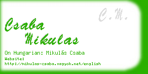 csaba mikulas business card