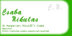 csaba mikulas business card